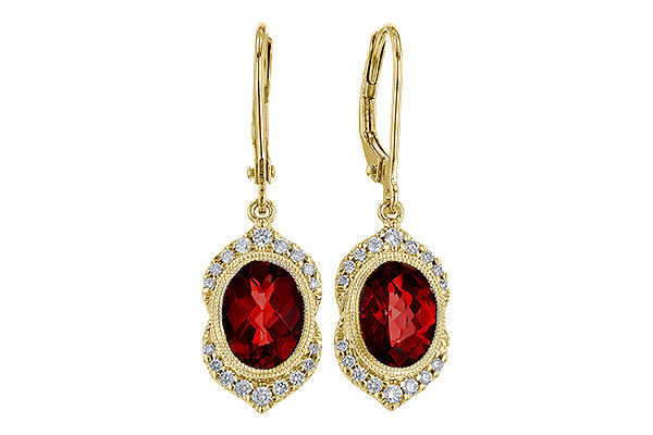 L320-73563: EARRING 3.06 GARNET 3.25 TGW