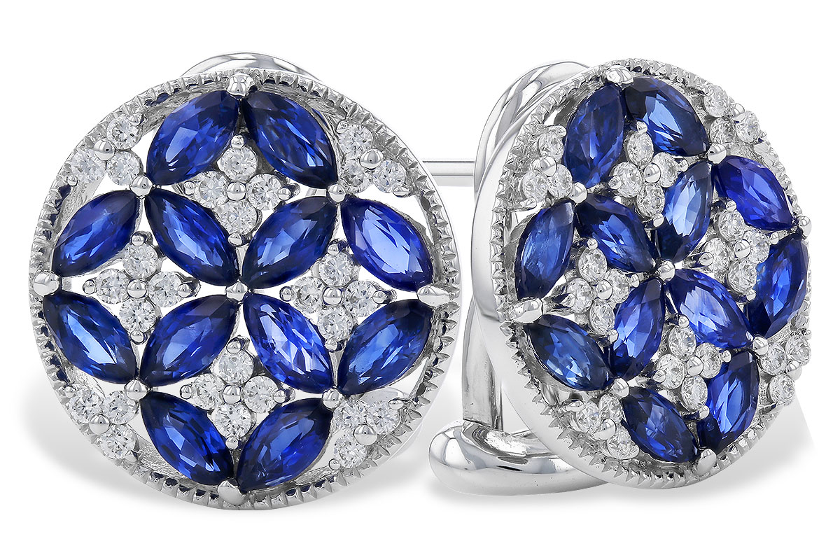 L320-74536: EARRINGS 2.07 TW SAPPHIRE 2.37 TGW