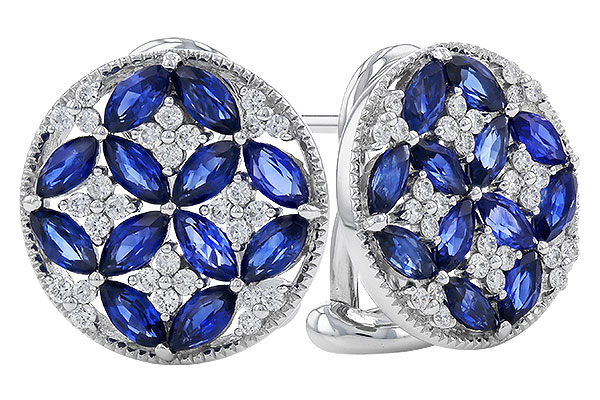 L320-74536: EARRINGS 2.07 TW SAPPHIRE 2.37 TGW
