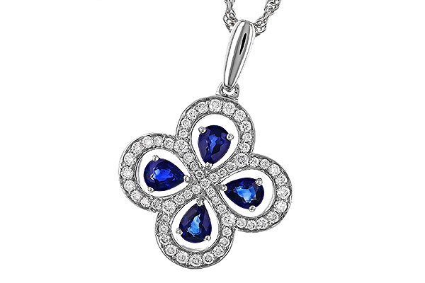 L320-75400: NECKLACE .68 SAPPHIRE TW .96 TGW