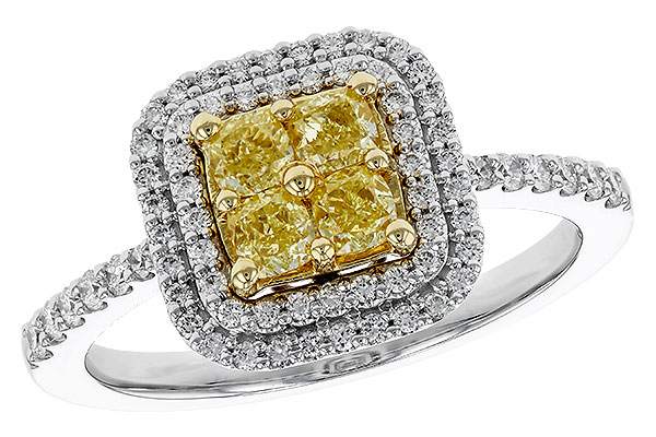 L320-77209: LDS RG .52 FANCY YELLOW DIAMONDS .85 TW