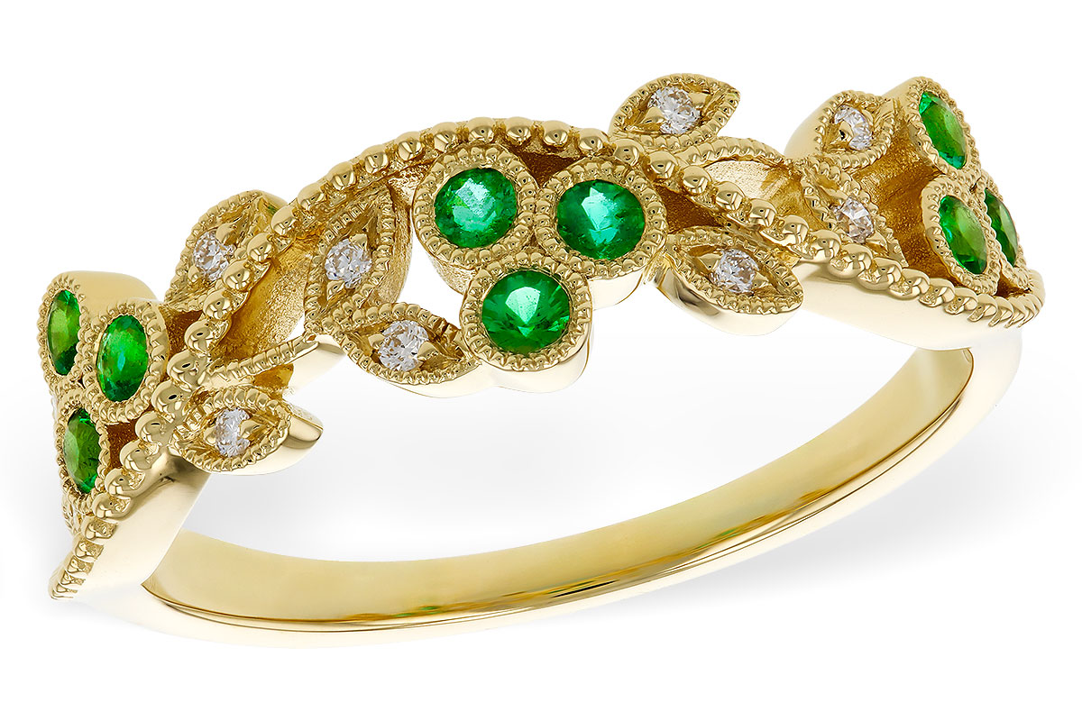 L320-81727: LDS WED RG .17 EMERALD TW .23 TGW