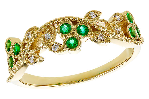 L320-81727: LDS WED RG .17 EMERALD TW .23 TGW