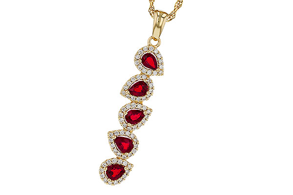 L320-81809: NECKLACE .90 TW RUBY 1.14 TGW