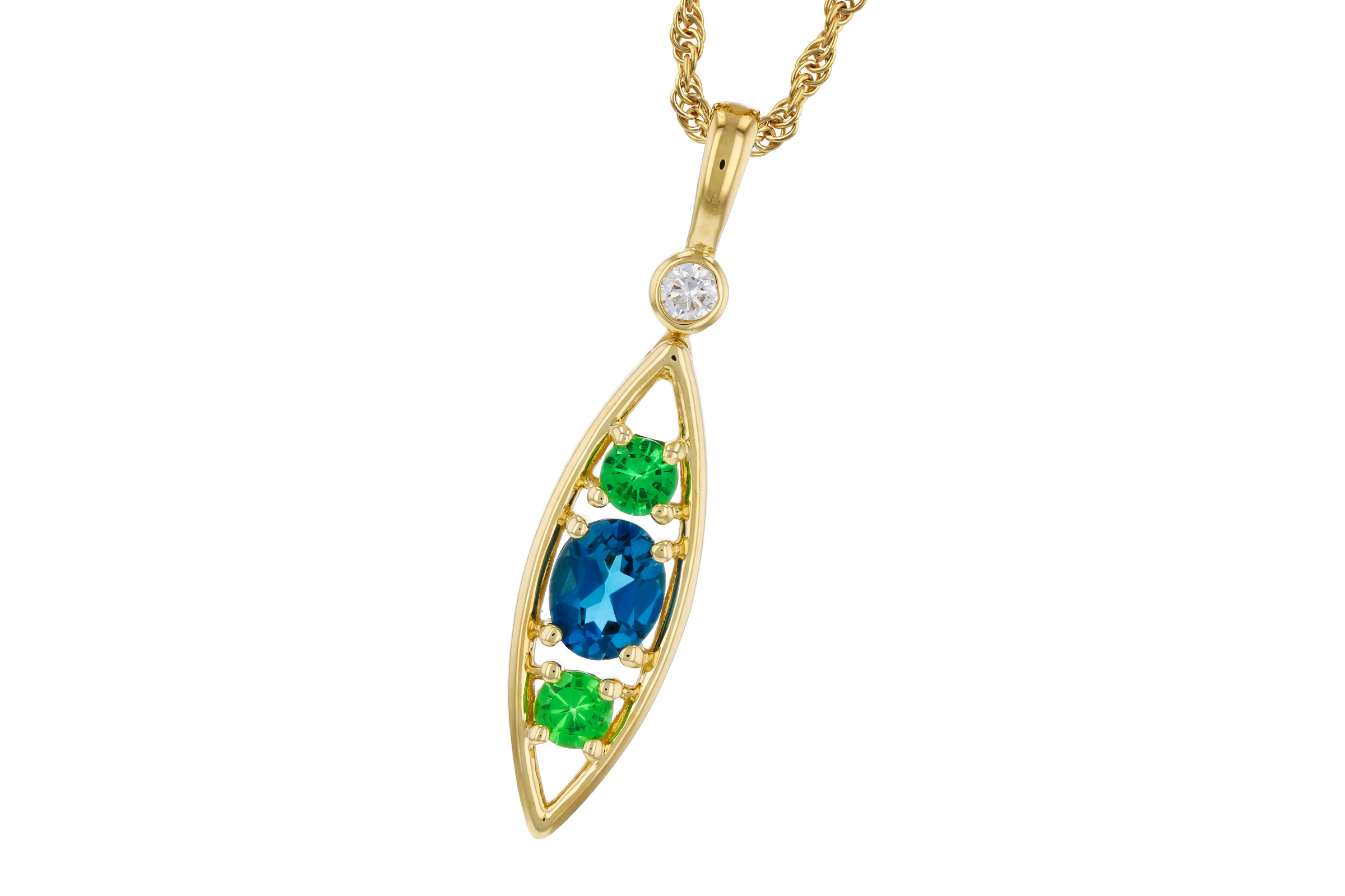 L321-66309: NECKLACE .54 SEMI-PREC (LBT & GR.GT) .58 TGW