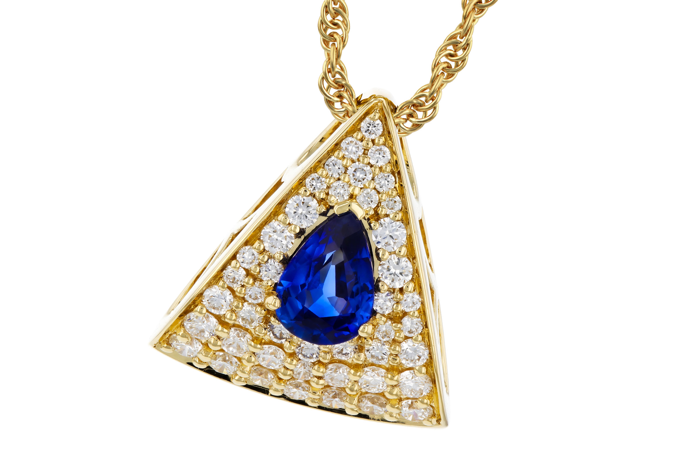 L321-66345: NECKLACE .51 SAPPHIRE .85 TGW (6x4MM SA)