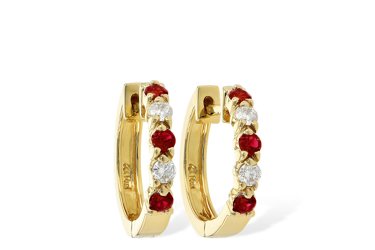 M047-12654: EARRINGS .33 RUBY .52 TGW