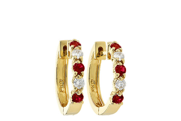 M047-12654: EARRINGS .33 RUBY .52 TGW