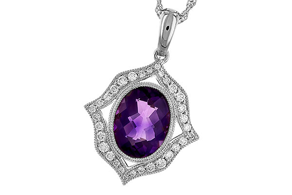 M319-89063: NECKLACE 1.52 AMETHYST 1.70 TGW (9x7 MM AMY)