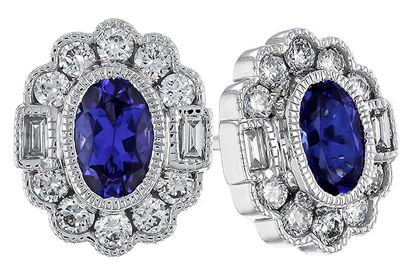 M320-74509: EARRINGS .93 TW TANZANITE 1.40 TGW
