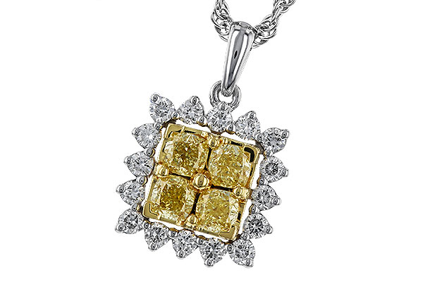 M320-77218: NECK .76 FANCY YELLOW DIAMONDS 1.09 TW