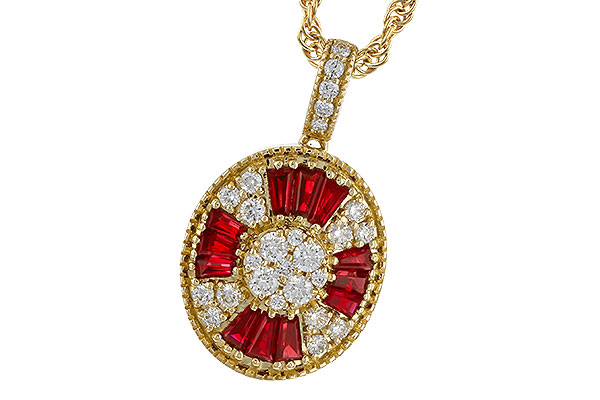 M320-79990: NECKLACE .54 TW RUBY .78 TGW