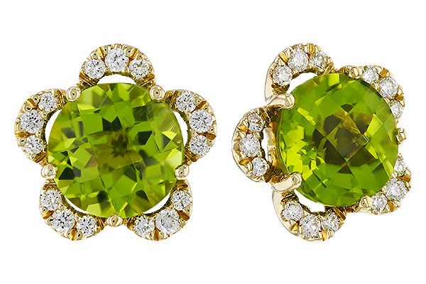 M320-81745: EARRINGS 2.93 PERIDOT 3.10 TGW (7MM RD)