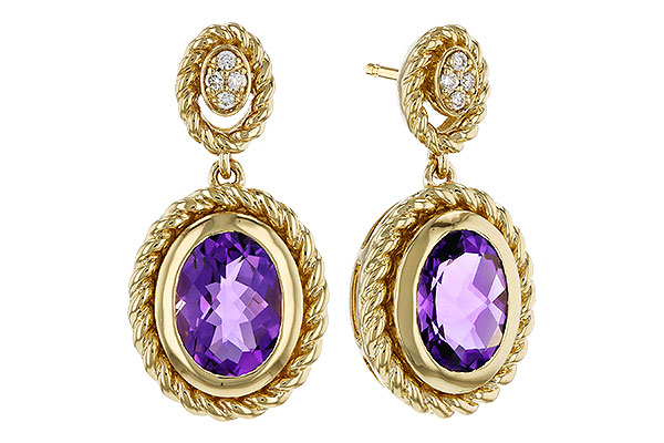 M320-81754: EARRINGS 1.98 AMETHYST 2.02 TGW (8x6MM AMY)