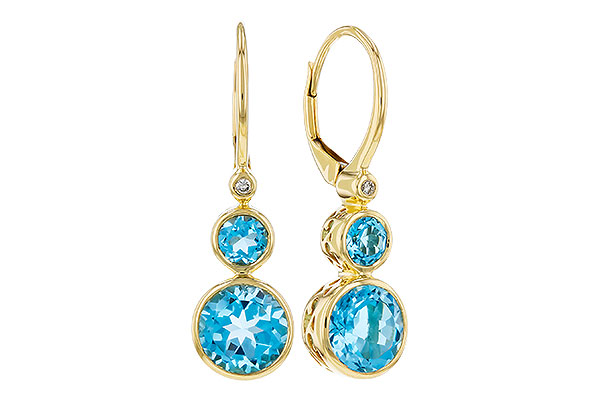 M321-64481: EARR 3.25 TW BLUE TOPAZ 3.27 TGW (4MM/7MM BT)