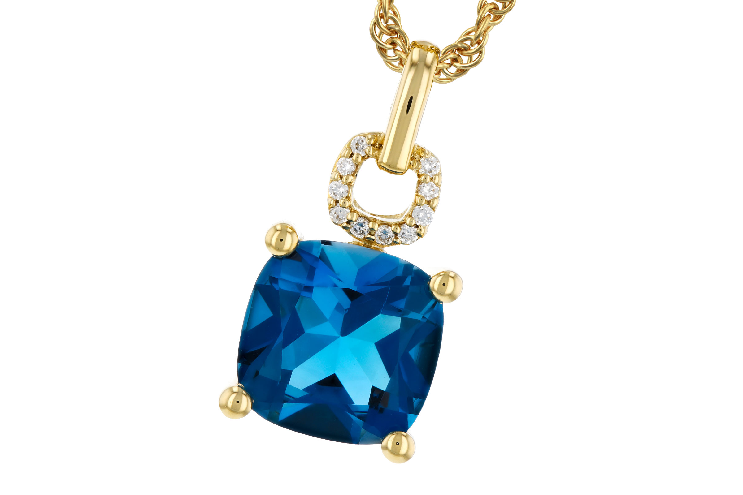 M321-66309: NECK 2.16 LONDON BLUE TOPAZ 2.18 TGW (8MM LBT)